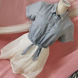 MA*RS Dress Denim White Women's Small Boho Party Casual Office Gyaru Gal Style